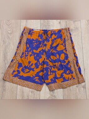 $670 Mens DRIES VAN NOTEN "Piperi" Printed Drawstring Shorts Orange 50 US 34